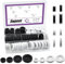 Swpeet 76Pcs 4 Sizes 5/8 13/16 1 1-3/16 Black/White Double Sided Rubber Grommet Kit, Round Rubber Plug Hole Grommets Firewall Solid Closed Hole Plug Rubber Gasket for Auto Car Wire Cable