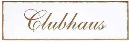 Dekolando Deko Türschild - Clubhaus - Schild 150 x 50 mm - Schilder Türschilder Namensschilder Wohnung selbstklebend Holzschild Tür Holzschilder