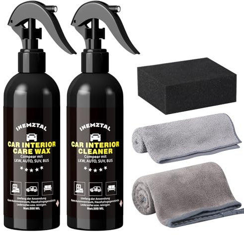 Juego profesional de limpieza interior para coche, limpieza profunda de los poros de todos los materiales instalados en el vehículo, contiene 300 ml de limpiador interior de 300 ml para el cuidado del