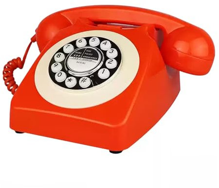 Retro-Telefon, TelPal schnurgebundenes Telefon, altmodische Telefone, Vintage antikes Desktop-Telefon, klassische 1980er-Jahre-Festnetztelefone für Zuhause & Büro, Neuheit Hotel-Telefon mit