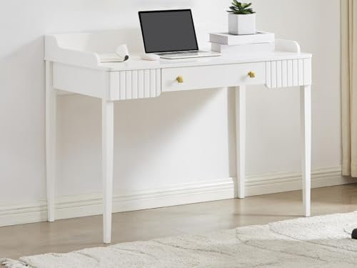 PASCAL MORABITO-Bureau Console avec 1 tiroir - MDF - Blanc Mat - RENEVI de