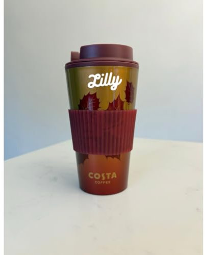 Personalised Costa Coffee Double Walled Cup with Silicone Sleeve - Customisable Name and Text