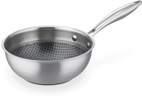 GSW Sauteuse Inoxxa Black, Kleine Edelstahlpfanne, Beschichtete Schwenkpfanne, Hochwertige kleine antihaft Sautepfanne für Induktion, Ceran, Gas & Elektro, 18 cm