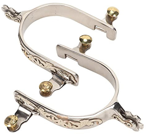 Ejoyous Stabile Edelstahl Sporen, Hergestellt mit Drehbarem Rädchen und Geschnitzter Verzierung, Kompakt und Praktisch, Western-Cowboy-Reitsporen für Stiefel