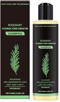 Rosmarin-Haarwuchs-Shampoo für Frauen und Männer, Natürliches verdickendes und stärkendes Shampoo mit hydrolysiertem Keratin gegen dünner werdendes Haar und Haarausfall