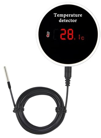 WAFOHSR ThermomèTre De Piscine Capteur De Température 300 Cm, Sonde Filaire, Thermomètre Numérique Smartlife, Thermostat d'eau De Piscine for Maison Connectée, Alarme À Distance Facile à Utiliser