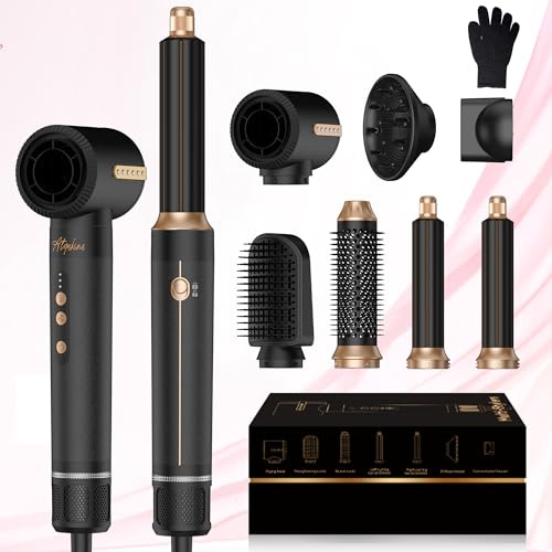 7 in 1 Hairstyler Air Styler set Atopskins mit 110000 RPM Haartrockner, Warmluftbürste, Föhnbürste, Rundbürstenföhn, Lockenstab, Glättbürste,für Haar Volumen, Glätten,Locken,Geschenkset