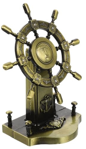 UTHCLO Mediterranes Schiffsruderornament aus Legierung Leichter Vintage Stil Maritime Deko Gartenornament für Küstenthemen und Kreative Fotorequisiten