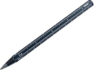 TROIKA Bleistift Endlos Mine CONSTRUCTION ENDLESS CARBON mit Zentimeter-/Zoll-Lineal nachhaltiger Endlos-Schreibspitze (ca. 20km) Schreibspitze austauschbar aus Aluminium