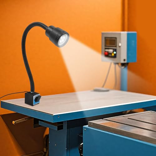 Flexibles Schwanenhals Licht LED Arbeitslicht 12W, Maschinenlampe mit Magnetfuß, 1200 Lumen, Drehmaschine, CNC, Fräsmaschine, Nähmaschine, Werkbank, Industrielle Beleuchtung