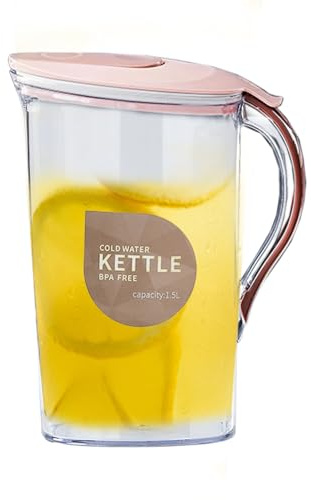 Cold Dispenser - Narrow Carafe on Fridge Door, Fixed Lid, Transparent Drink Lifter | Ice Drink Pourer, Household Cooling Storage Container