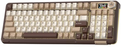 SKUGpzxks Wireless Mechanical Keyboard Hot Swappable With TFT Screen Compatible With SOLAKAKA A99pro 97(Chocolate Brown)