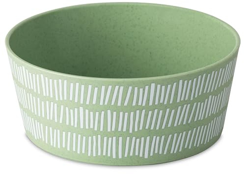Koziol BLOMSTER BOWL 0,9 LINE Schale 900 ml | mit Dekor, bruchfest, stapelbar | biozirkulärer Kunststoff, spülmaschinengeeignet, melaminfrei | Camping, Picknick, Party (nature leaf green)