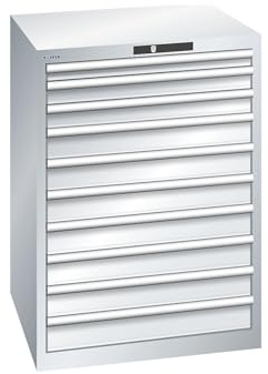 kaiserkraft | ESD-Schubladenschrank | BxTxH 717 x 725 x 1000 mm | 10 Schubladen | Traglast 75 kg | lichtgrau