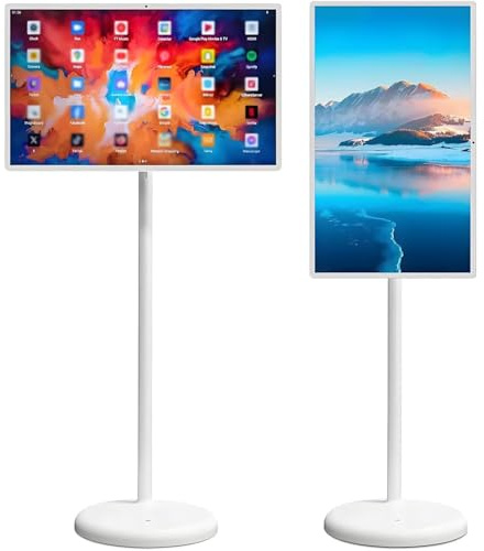 Portable Smart TV, 27 Inch Touchscreen Monitor, Height-Adjustable and Rotatable Tablet for Mobile Use, 8+128GB Storage, Perfect for Home or Travel
