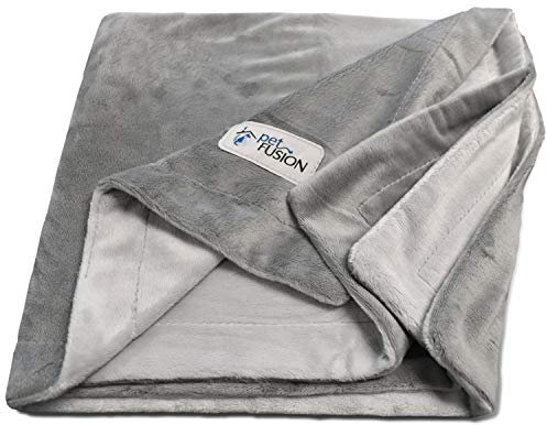 PetFusion Premium Medium Hundedecke (112x86 cm). Reversible Grey Micro Plüsch. [100% weicher Polyester]