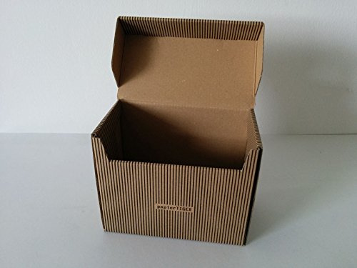 PapierTiger Karteikasten Streifen A6 Kartonage braun (4 Stück)