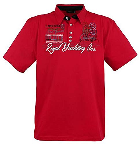 Lavecchia Herren Poloshirt Polo Shirt LV-4688 (Rot, 4XL)