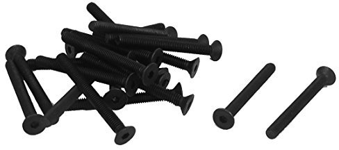 Sourcingmap M4 x 40mm Metric Hex Socket Countersunk Head Screw Bolts Black 20PCS