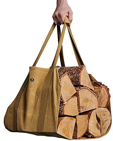 Case4Life Tarea Pesada resistente al agua encerado Lona leña portador/bolso - Garantía de por vida