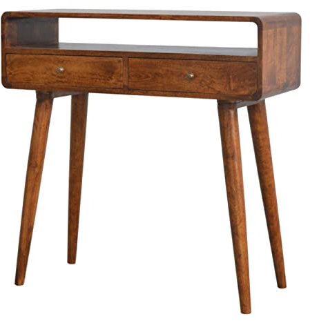 Artisan Furniture Console, Wood, Chestnut, 90 x 35 x 90 cm