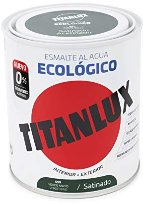 Titanlux - Esmalte agua ecologico santinado, Verde, 750ML (ref. 01T055934)