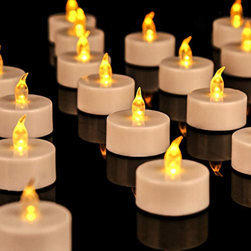 OSHINE 36unidades LED Velas Velas CR2032 pilas velas sin llama de iluminación eléctrica falso Vela para Hogar Navidad boda mesa regalo al aire libre Color