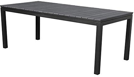 Gartentisch Essy + 2 Zusatzplatten Polywood Garten Terrasse Tisch schwarz grau