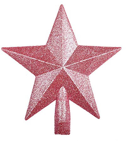 Molinter Tannenbaumspitze Weihnachtsbaumspitze Christbaumspitzen Baumspitze Weihnachtsbaum Stern Weihnachtsstern Baumschmuck für Weihnachten Deko (Rosa)