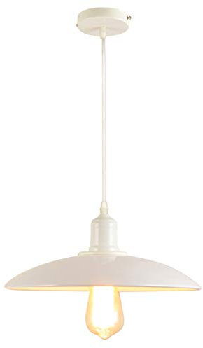 modern nordisch industriell Hängelampe Vintage Pendelleuchte Deckenleuchte E27 Retro Industrie Pendellampe Eisen Loft Kronleuchter Rustikal Leuchter Wohnzimmer Deckenlampe, Weiß