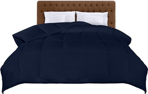 Utopia Bedding Bettdecke 200 x 200 cm, Ganzjahres-Bettdecke, Mikrofaser Schlafdecke (Marineblau)