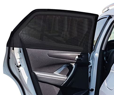 2-Stück Große 105-135CM Autofenster Sonnenschutz Auto, atmungsaktive Mesh-Fensterabdeckung für Camping, Seitenfenster-Bildschirm für Van, Camper, SUV
