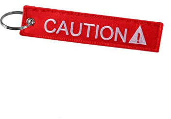 Streetculture CAUTION VORSICHT ACHTUNG Nylon Jet Tag Schlüsselanhänger langlebig und robust - Accessories Zubehör Lanyard Schlüsselband Auto Tuning KFZ Autoschlüssel