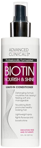Advanced Clinicals Hair Spray Thicken & Shine Leave In Treatment, Nourishing Detangling Formula for Fine, Damaged, or Frizz Prone Hair, Supports Scalp Health for Strong Thick Hair, 8 Fl Oz