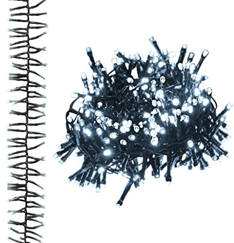 vidaXL LED Lichterkette mit 400 LEDs Weihnachtsbeleuchtung DIY Dekoration Weihnachtsdeko Außen Innen Garten Party Hochzeit Kaltweiß 8m PVC
