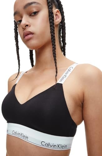 Calvin Klein Damen BH Bralette Lightly Lined Vorgeformt, Schwarz (Black), XS