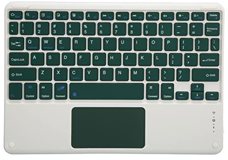 PUSOKEI Clavier Bluetooth sans Fil Ultra Fin avec Pavé Tactile Intégré, Clavier Rechargeable Portable Léger et Ergonomique Silencieux, pour Téléphones Intelligents, Tablettes, Ordinateurs(Vert foncé)