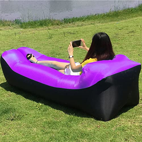 Hixingo Aufblasbares Sofa Wasserdichtes Strandliege Tragbares Luftsofa Outdoor Sofa Mit Tragetasche Reißfest Camping Sofa für Camping, Strand, Park, Reisen (One Size,Violett)
