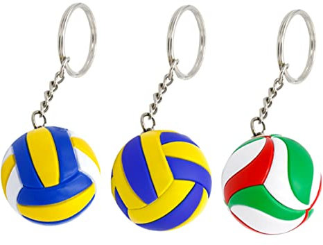 Warmhm 3 Stück Volleyball-Fans Party-Stereo-Schlüsselanhänger Basketball Exquisiter Gastgeschenkhalter Sport Winzige Ketten Kinder Stress Zum Aufhängen Mini Weiß Schule