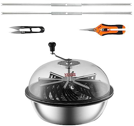VEVOR 24 Erntemaschine Manuell Trimmer Blattschüssel-Trimmer mit 3 Arten von Edelstahl-Klingen zum Schneiden von nassen/trockenen Pflanzen Tumble Cutter Bowl Erntemaschine Grow