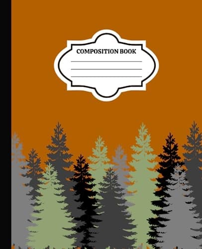 Orange Forest Tree Composition Book: 7.5x9.25 Journal with 100 Wide Ruled Pages