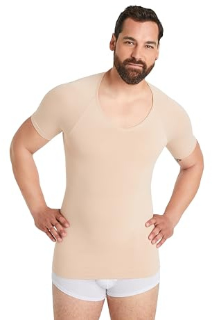 FINN Seamless Kompressions-Shirt Herren mit Bauchweg Effekt - Figurformendes Kurzarm Shapewear Unterhemd ohne Nähte - Starker Body Shaper für einen flacheren Bauch