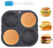Moldes para panecillos de hamburguesa, molde perforado antiadherente para hamburguesas, bandeja redonda para hornear con cepillo de aceite azul, molde de silicona para hornear panecillos caseros (4