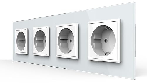 Livolo Steckdose 4-fach Kombination Glasblende Steckdosenleiste vierfach Unterputz UP