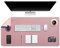 DOBAOJIA Sous-Main Bureau, Tapis de Bureau, Tapis de Clavier et Souris, Tapis de Portable, Pad Écriture, Mouse Pad XL, pour Bureau/Maison/Gaming, Double Face en Cuir PU 120 x 60cm Rose Foncé/Rose