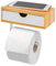 eluno Toilettenpapierhalter, 3in1-Funktion, Feuchttücherbox, Ablage, Bambus/Metall (Weiß)