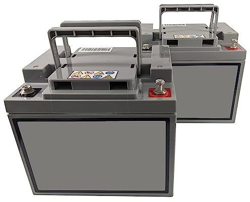 Two BatteryTrader™ 50ah 12v batteries compatible with Invacare Phoenix Plus Mobility Wheelchair replacement 50ah 12v AGM batteries