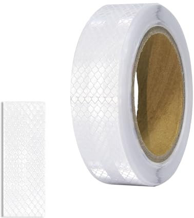 XFXIA Reflektierendes Klebeband Weiß, 3x8cm/10m/roll Reflektierende Aufkleber Sicherheit Warnband, Wasserdicht Selbstklebend Sicherheit Reflektorband für Fahrräder Kinderwagen Schulranzen Helme