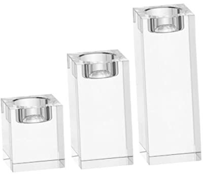 ORFOFE Kristall Leuchter Cube Teelichthalter Home Tisch Dekoration Ornament 5x6cm