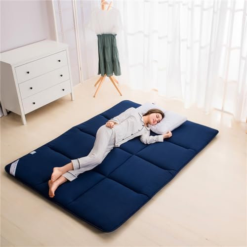 DSAoTeng Bodenmatratze für Einzelbett, weiche, atmungsaktive Futon-Matratze, japanische Tatami-Matte, tragbar, aufrollbare Matratze, dick, faltbar, Schlafbettunterlage für Studentenwohnheim, Bett